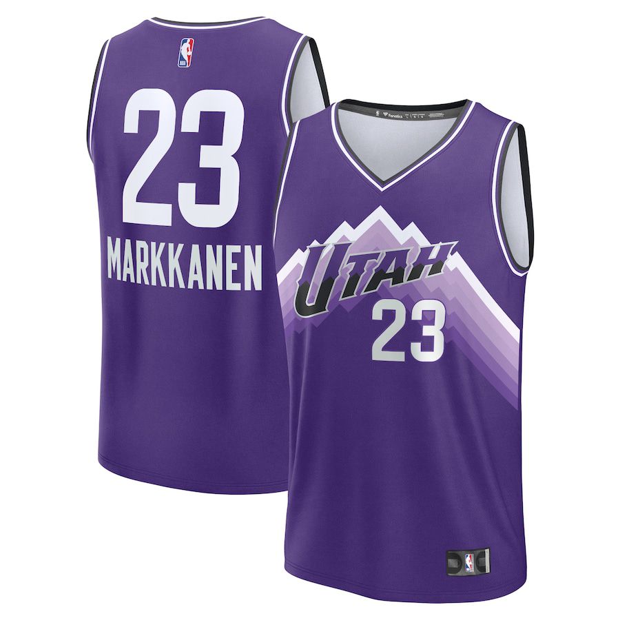 Men Utah Jazz #23 Lauri Markkanen Fanatics Branded Purple City Edition 2023-24 Fast Break NBA Jersey